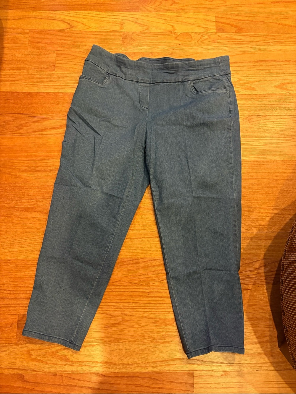 Alfred Dunner Dark Blue Cropped Pull-On Jeans